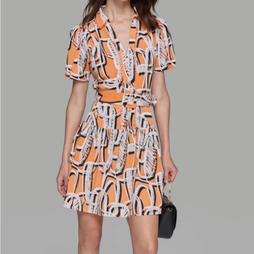 KARL LAGERFELD Belted A-line Dress